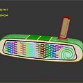Silver Golf Putter With Textured Surface And Blue Logo On Reflective Base