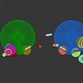 Festive Yellow Emojis Wearing Party Hats With Pink And Blue Cross Symbols And Wine Glass