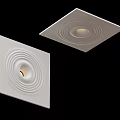 Modern White Square Ceiling Lights With Circular Patterns And Central Source 3d model