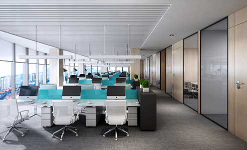 modern public office area open office 3d model