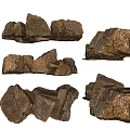 Different Natural Stones and Wood Samples with Diverse Textures and Shapes