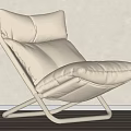 White Modern Comfortable Accent Chair With Leather Upholstery And Metal Frame For Home Living Room