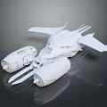 Futuristic Sci Fi Weapon 3D Model With Streamlined Wings Large Thrusters And White Exterior 3d model