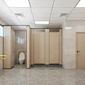 Modern Public Restroom Interior With Urinals Washbasin Mirror Handrails Tiled Walls Floor And Window