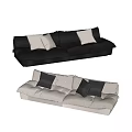 Modern baxter Multiplayer Sofa Double Sofa Petal Sofa Cloud Sofa 3d model