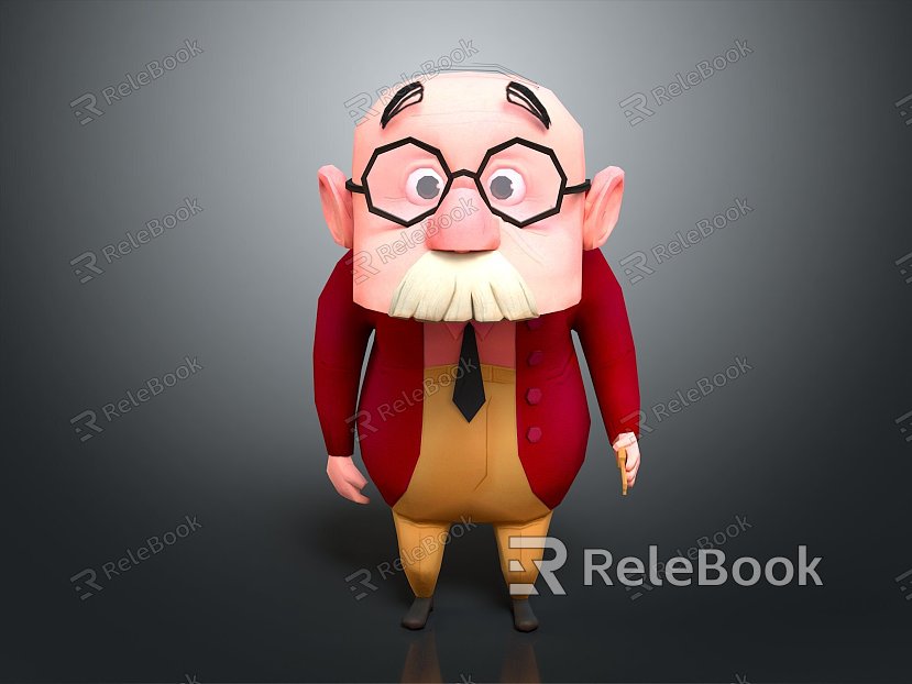 Modern Game Role Old Man Old Man Grandpa Grandpa model