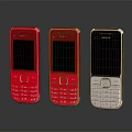 Nokia Feature Mobile Phones in Red and Silver Colors Display Screen