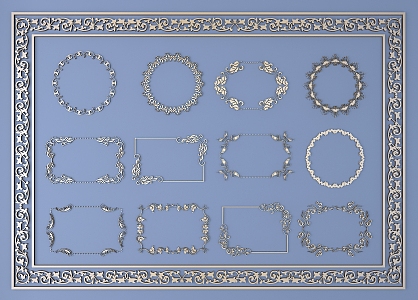 European-style metal carving 3d model