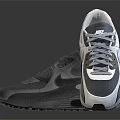 Nike Air Max Sneakers With Black White Gray Mesh Upper Air Cushion And Rubber Outsole