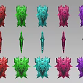 Three Shading Two Token Jade Pass Jewelry Legendary Wind Object Parts Hand-painted Props 3d model