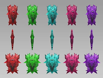 Three Shading Two Token Jade Pass Jewelry Legendary Wind Object Parts Hand-painted Props 3d model