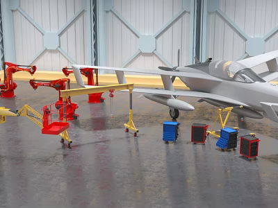 Modern maintenance equipment aircraft hangar maintenance equipment 3d model