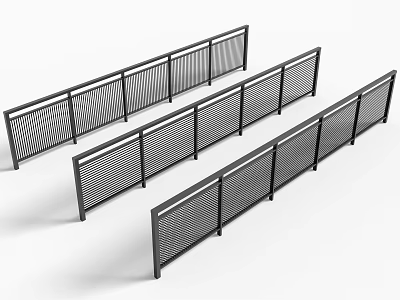 Modern Metal Fence With Mesh Design And Multiple Panels For Outdoor Spaces 3d model
