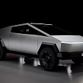 Silver Modern Pickup Truck With Futuristic Design Sleek Body And Large Wheels