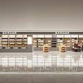 Tobacco and Liquor Store Interior with Well Arranged Shelves and Various Alcohol Tobacco Products