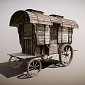 Vintage carriage medieval station wagon 3d model