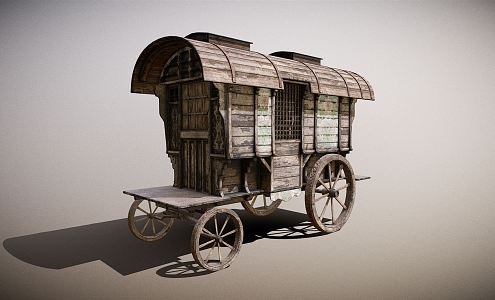 Vintage carriage medieval station wagon 3d model