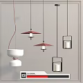 New Chinese Chandelier Combination 3d model