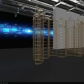 Elegant Golden Birdcage Shaped Screens with Metal Frames for Interior Decor