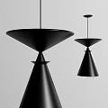 Modern Black Pendant Lamps With Unique Geometric Cone Shapes For Interior Decor
