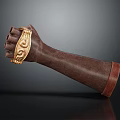 Decorative Brown Arm Model With Gold Bracelet And Intricate Patterns 3d model