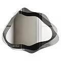 Irregular Shaped Wall Mirror With Black Frame And Modern Decorative Design 3d model