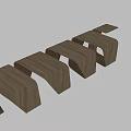 Modern Wooden Public Chair With Wave Curved Design And Connected Modules