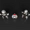 Reptile Toy Figurines Set Featuring Three Characters Middle One Wearing Santa Hat