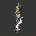 Modern Colorful Abstract Daily Life Decor Piece With Mixed Shapes And Curved Lines