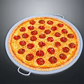 Delicious Fresh Pepperoni Pizza On White Tray With Melted Cheese And Tomato Sauce