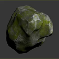 Green Moss Covered Natural Stone With Textured Surface For Garden Decoration