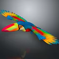 Colorful Toucan Bird With Vibrant Feathers And Spread Wings In Flight