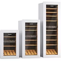 Modern Wine Cabinets With Black Frame Wooden Shelves And Various Sizes