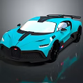 Blue Luxury Sports Car With Streamlined Design Black Accents And Rear Spoiler
