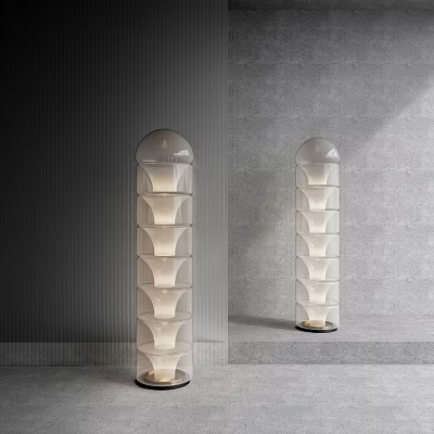 Modern Floor Lamp With Transparent Layered Structure And Soft Light 3d model
