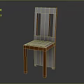 Modern Simple Leisure Chair With Wooden Frame Light Gray Padded Seat And Rectangular Cutouts