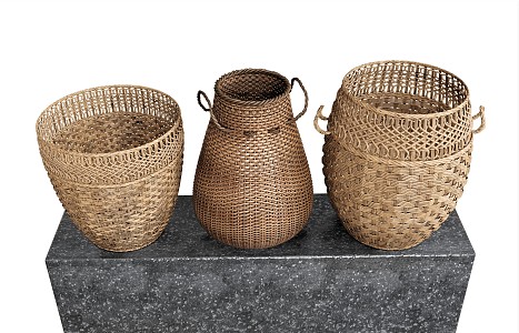 Modern Storage Basket Ornaments Bamboo Basket Bamboo Basket Dirty Clothes Basket Dirty Clothes Basket Flower Basket 3d model