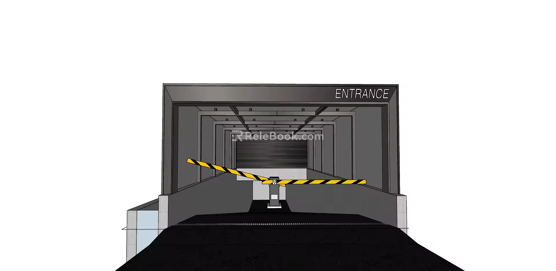 Underground garage entrance SU model 3d model