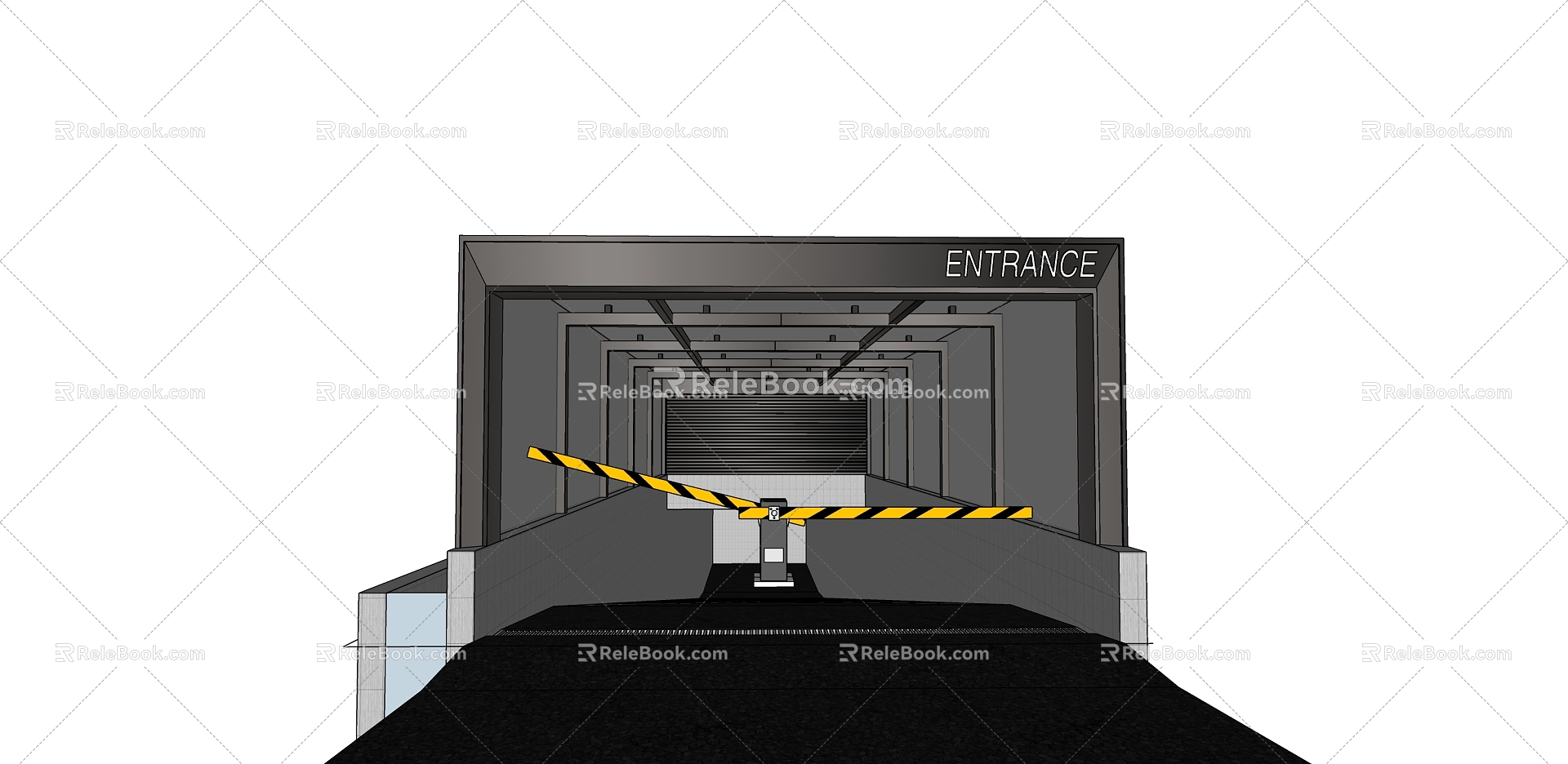 Underground garage entrance SU model 3d model