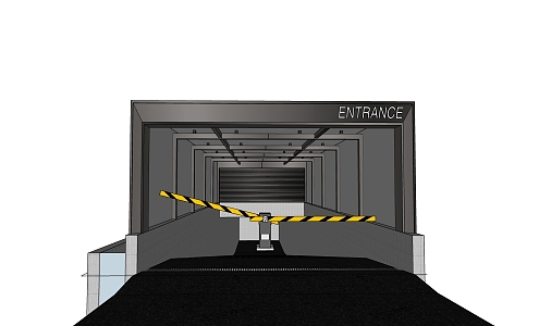 Underground garage entrance SU model 3d model