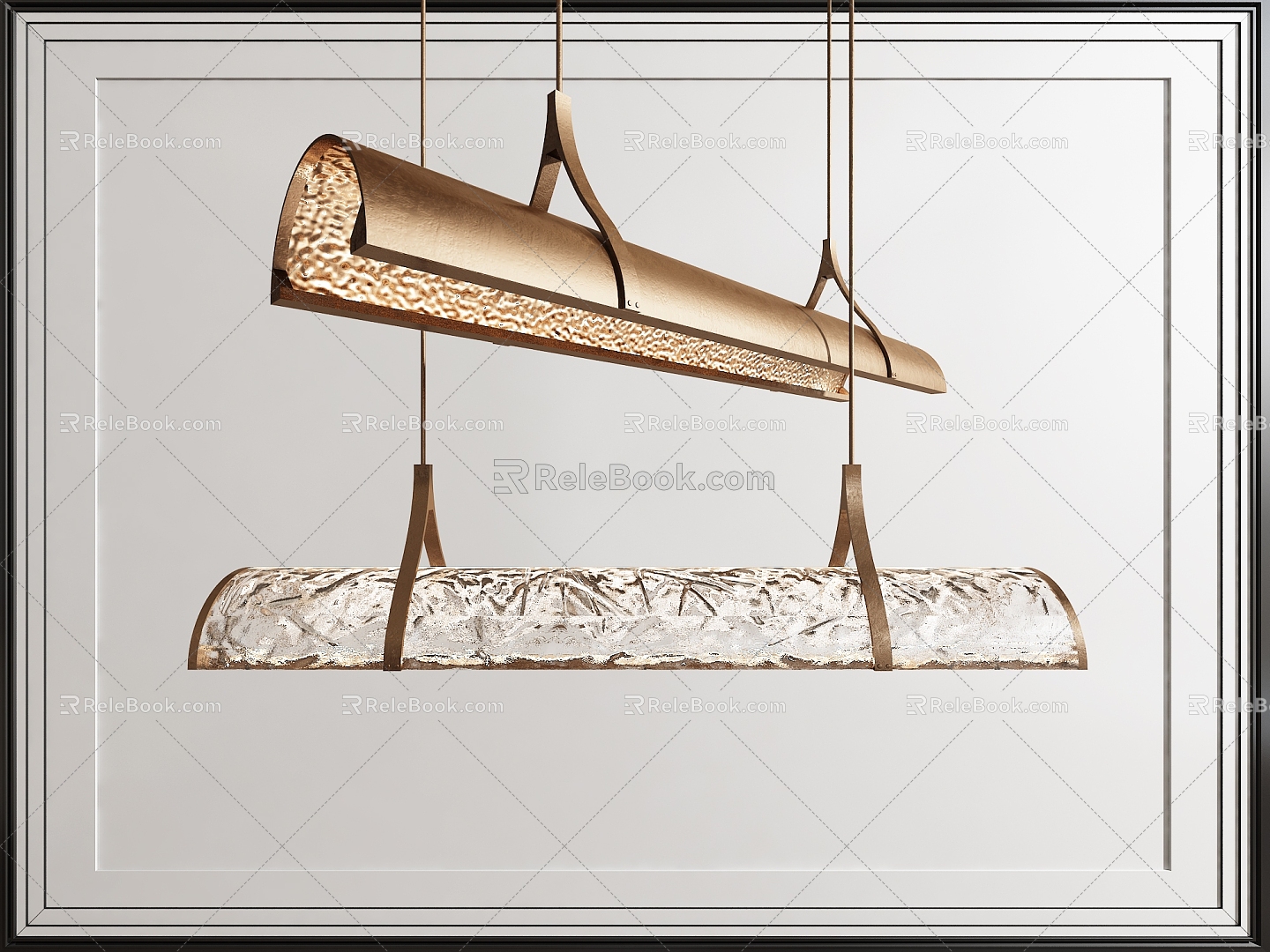 Modern Light Luxury Metal Long Chandelier Acrylic Chandelier Long Chandelier Restaurant Chandelier Bar Chandelier 3d model