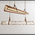 Modern Light Luxury Metal Long Chandelier Acrylic Chandelier Long Chandelier Restaurant Chandelier Bar Chandelier 3d model