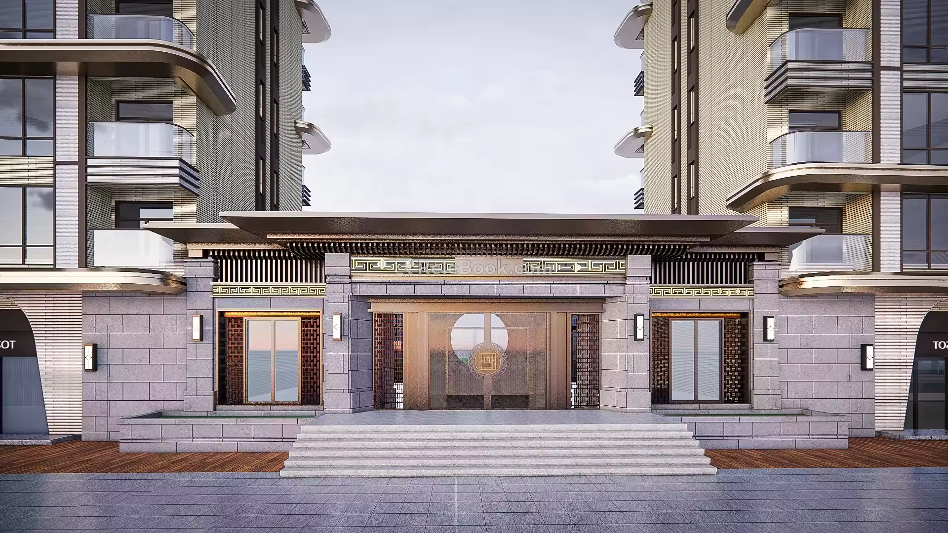 new chinese style gate 3d model