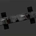 Metal Traffic Barrier With Black White Stripes Red Bolts And Base Supports