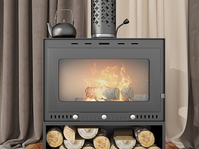 Iron fireplace 3d model