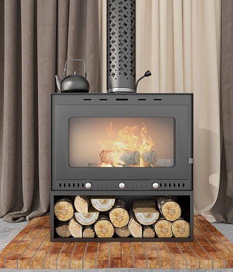 Iron fireplace 3d model