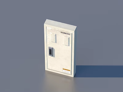 White Industrial Electrical Control Panel With Lockable Door And Ventilation Slots 3d model
