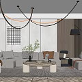 Modern sofa coffee table combination 3d model
