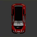 Red and Black Small Racing Car with Number 54 and White Accents