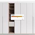Modern Wardrobe Design With White Panels Open Shelves Drawers And Clean Lines